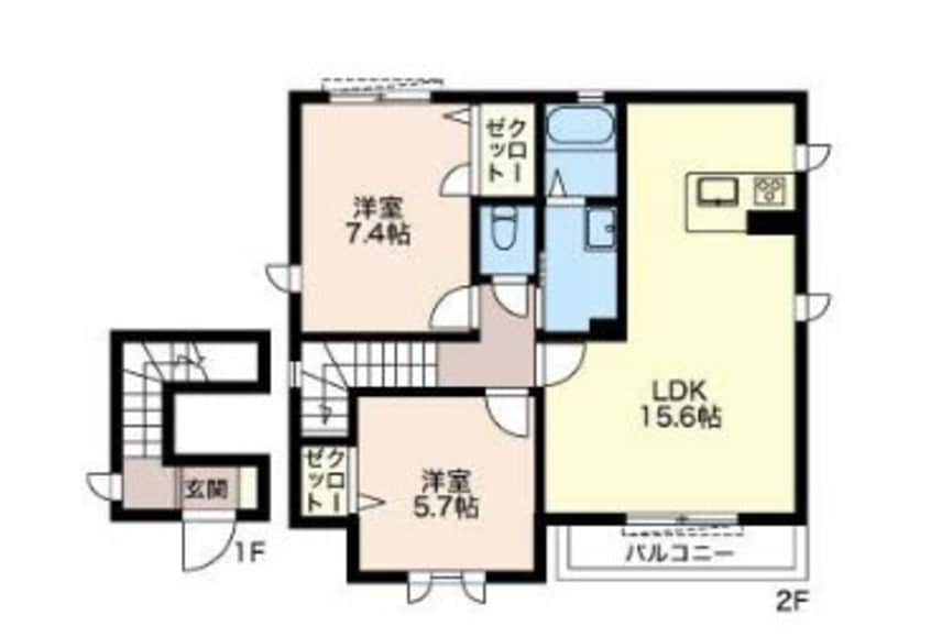 間取図 ＬＡ・ＴＯＵＲ二子 Ｃ