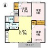 グレイスタウンＢ 3LDKの間取り