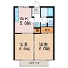 サンライフ松原Ａ 2DKの間取り