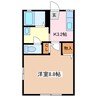 ディアス パークサイド 1Kの間取り