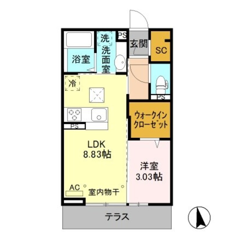 間取図 Ｄ-ｒｏｏｍ宮田東