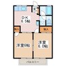 プランドールエム 2DKの間取り