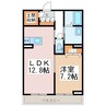 マノワール 1LDKの間取り