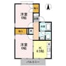コーポ下河原Ｂ 2DKの間取り