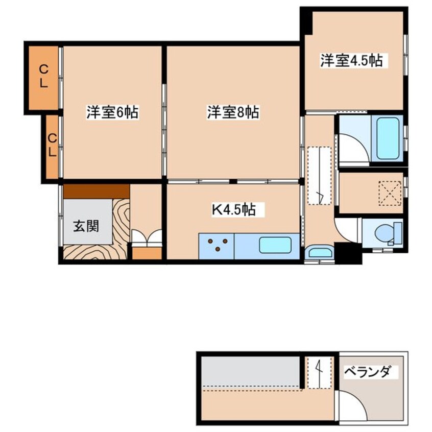 間取図 女鳥羽平林貸家