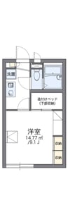 レオパレスオルディーレ 1Kの間取り