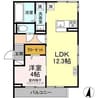 GRAND　D-ROOM両島 1LDKの間取り