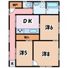 鳥山邸はなれ（仮） 3DKの間取り