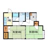三村貸家 2DKの間取り