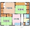 牛山貸家Ｅ 3DKの間取り