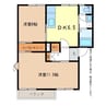 ハイツ美穂　Ａ棟 2DKの間取り