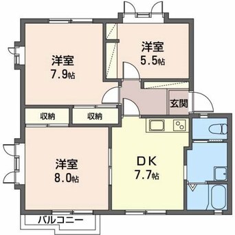 間取図 フレグランス黄金Ｅ