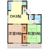 ヴィラ若宮Ｂ棟 2DKの間取り