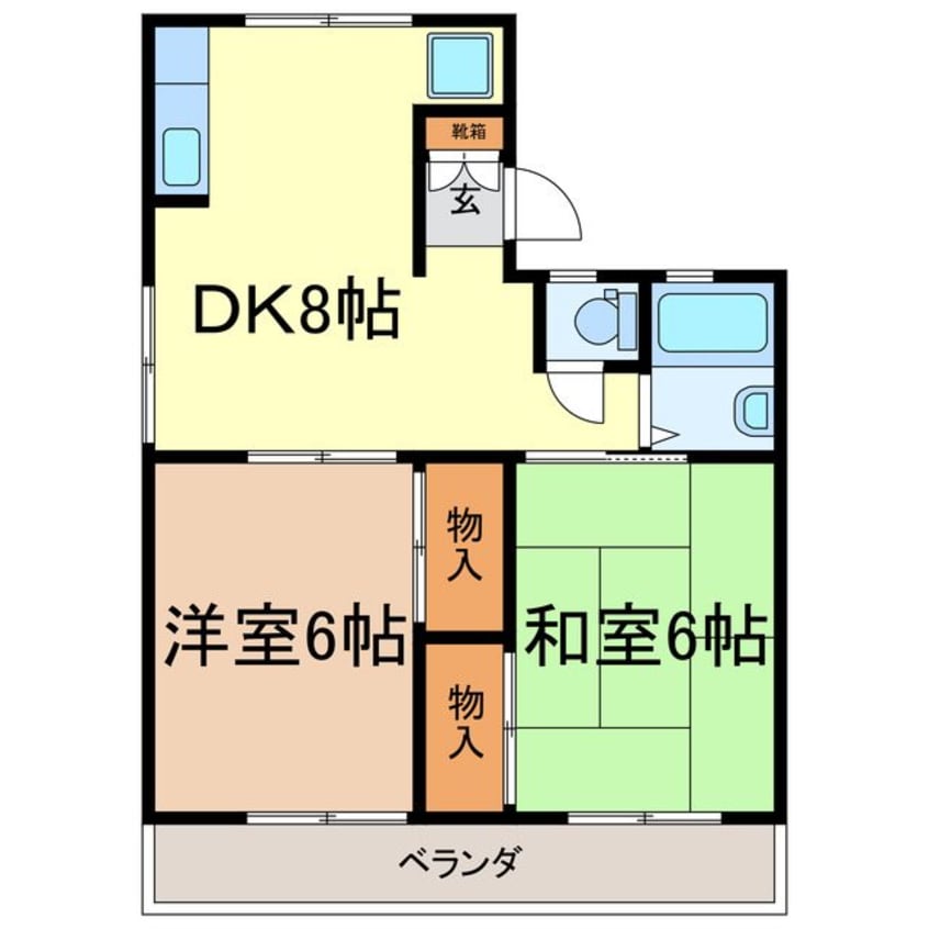 間取図 ヴィラ若宮Ｂ棟