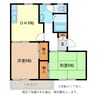 フレグランスゆりＷ棟 2DKの間取り