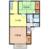 仁ハイツII 2DKの間取り