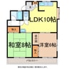 コーポHARU 2LDKの間取り
