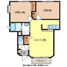 ガーデンハウス朝日山　Ｄ 2LDKの間取り