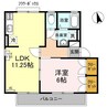 メゾンパーク東和田A棟 1LDKの間取り