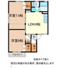 セジュール吉田Ｃ棟 2DKの間取り