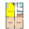 プレジール滝 2DKの間取り