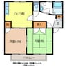 フレグランス九反Ｎ棟 2DKの間取り