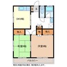 ハイツたけこしＢ棟 2DKの間取り