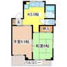 長野電鉄長野線/市役所前駅 徒歩16分 3階 築32年 2Kの間取り