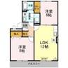 ハイカムール・城 2LDKの間取り