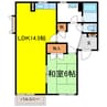 2階 築33年 1LDKの間取り