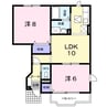 ステｲブル 2LDKの間取り
