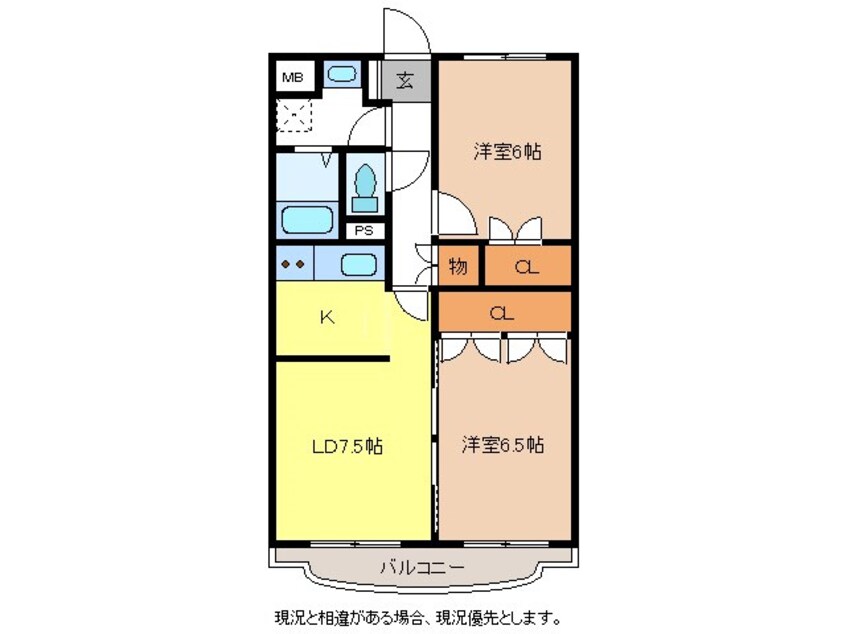 間取図 長野電鉄長野線/朝陽駅 徒歩14分 2階 築27年