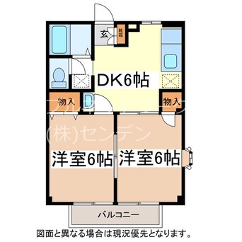 間取図 長野電鉄長野線/柳原駅 徒歩10分 1階 築29年