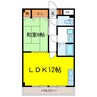 コーポ伝田 1LDKの間取り