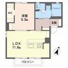 ディアス向日葵Ｂ棟 1LDKの間取り