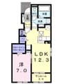 シャルマン 1LDKの間取り
