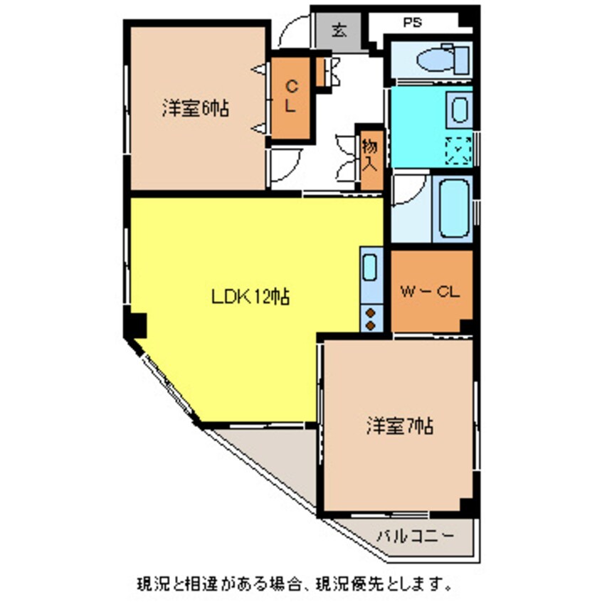 間取図 パシフィック宮島III街角ビル