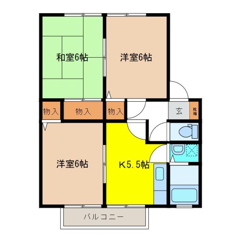 間取図 サンビレッジ大豆島Ａ棟