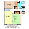 リバーシティーＢ棟 2DKの間取り