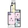 グランツ稲葉 1Kの間取り