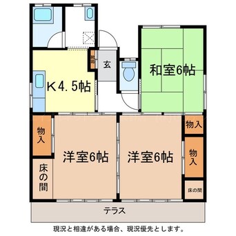 間取図 戸根川貸家4号