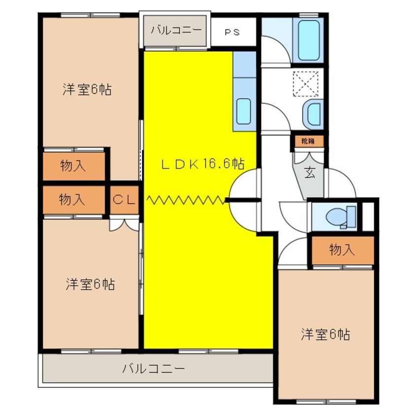 間取図 ブランサンク三輪