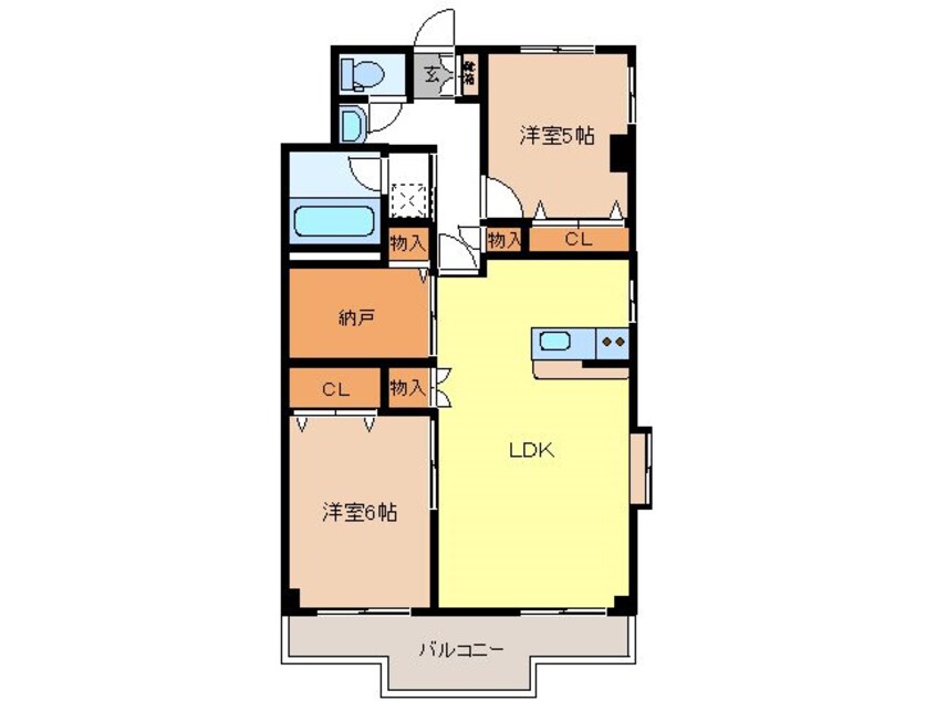 間取図 アサバハイツ宇木