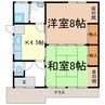 南堀土屋貸家　北中棟 2Kの間取り
