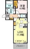 J-Room☆妃VI番館柳町 1LDKの間取り