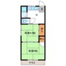 長野電鉄長野線/桐原駅 徒歩18分 1階 築47年 2Kの間取り