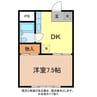 コーポスズキＢ棟 1DKの間取り