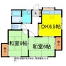 井原コーポ 2DKの間取り