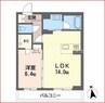 T’sスクエアII 1LDKの間取り