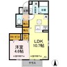 グランディール宮田 1LDKの間取り